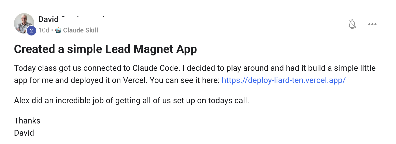 David's homework: Lead Magnet App